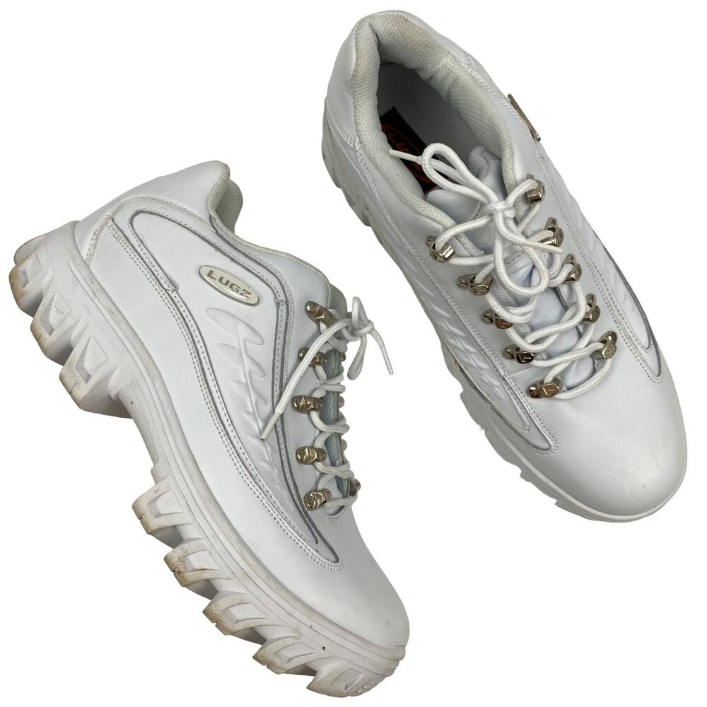 Lugz Dot Com 2.0 Leather White Chunky Sneakers MDOT2L-100 Streetwear Mens 12